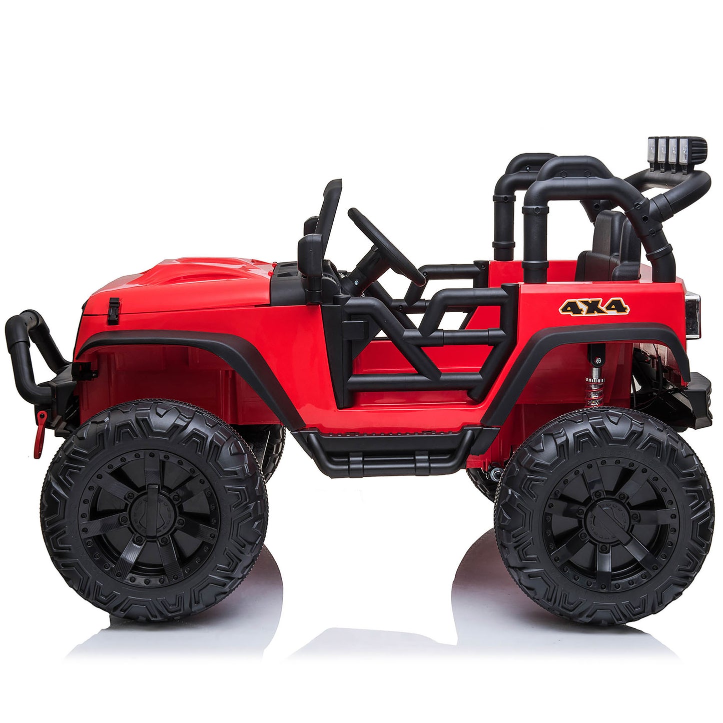 Joyracer 4x4 24V Kids Ride on Truck Car with Remote Control & 2 Seater, 400W Motor, 9 AH Battery Powered Toy Car with Spring Suspension,3 Speeds,LED Lights, Bluetooth Music for Girl Boy Red