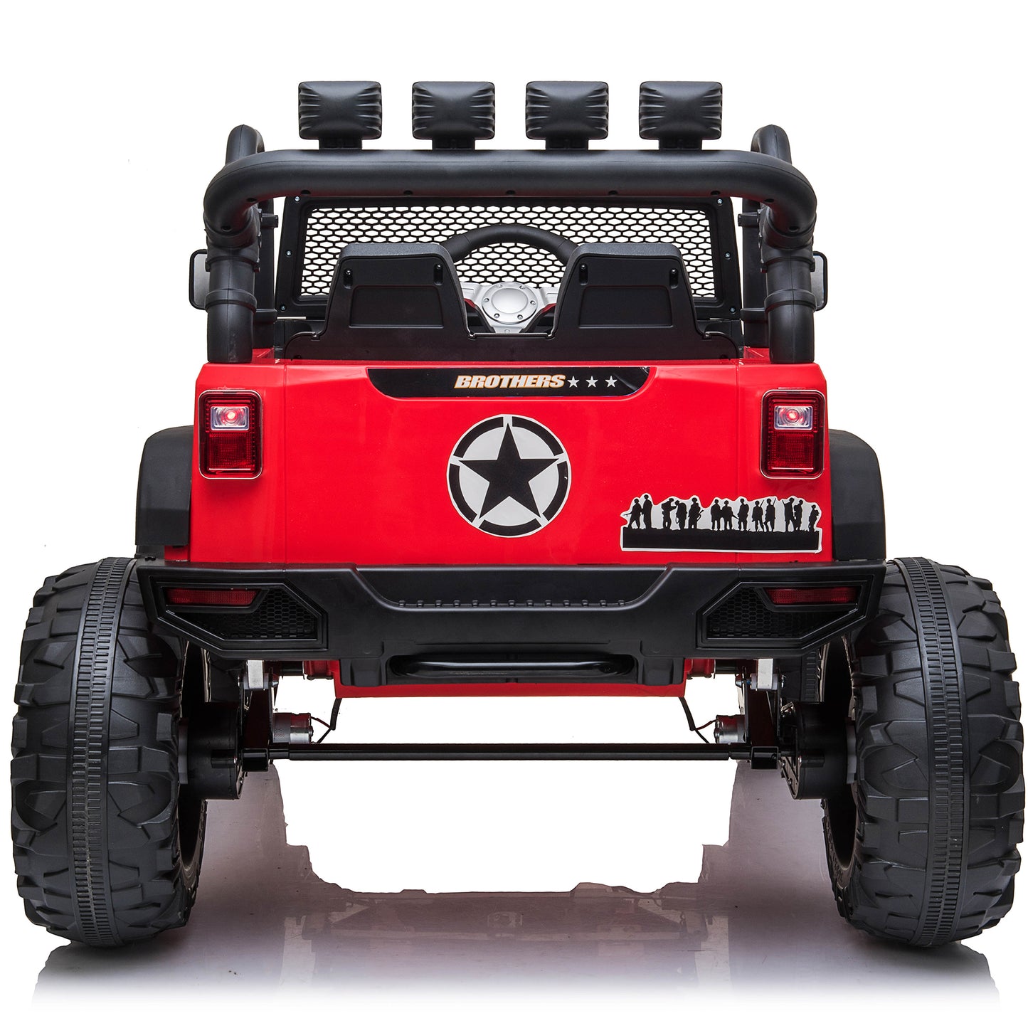 4x4 24V Kids Ride on Truck Car with Remote Control & 2 Seater, 800W Motor, 9 AH Battery Powered Toy Car with Spring Suspension,Wheels, 3 Speeds,LED Lights, Bluetooth Music for Girl Boy Red