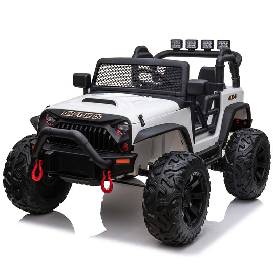 Joyracer 4x4 24V Kids Ride On Truck Car with Remote Control & 2 Seater, 800 Motor, 9 AH Battery Powered Toy Car with Spring Suspension,3 Speeds,LED Lights, Bluetooth Music for Girl Boy Green