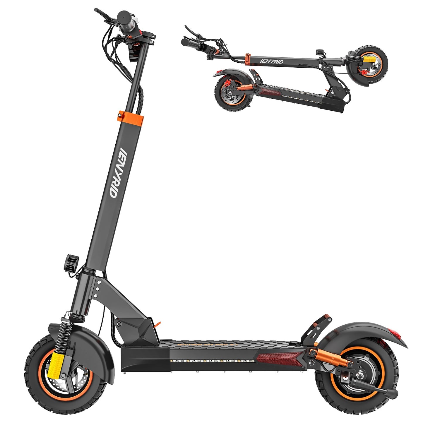 iENYRID Pro 800W Adults Electric Scooter with Removable Seat, 10" Off-road Pneumatic Tires, 3 Speeds 30 MPH Max, 25 Miles Range Folding Electric Scooter 350lbs Weight Limit Black