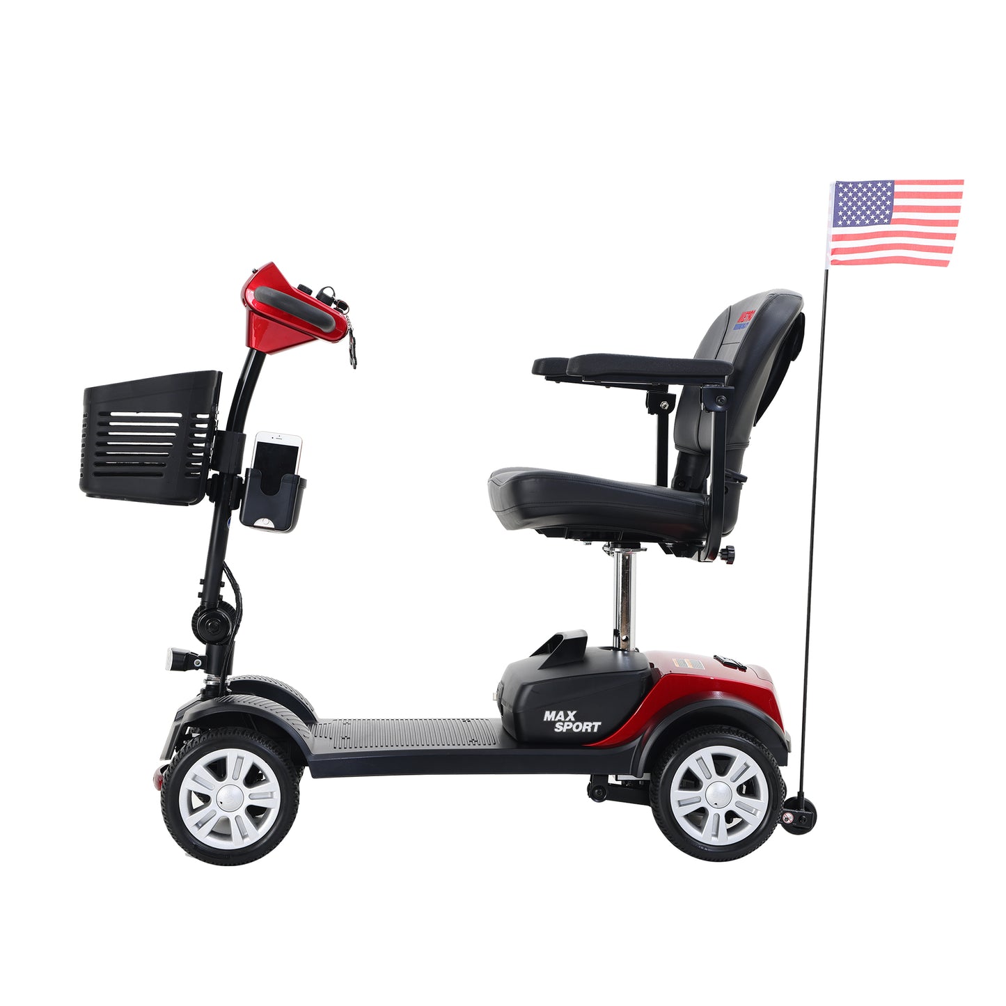 AnrLi 4 Wheel Folding Mobility Scooter,Compact Travel Power Mobility Scooters w/ 2pcs*12AH Lead Acid Battery for Travel,Adults,Elderly