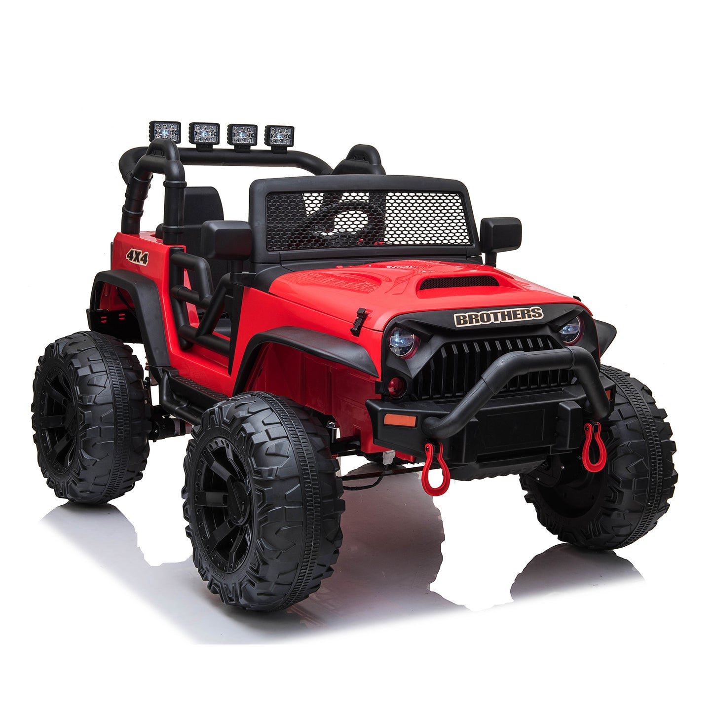 24V Kids Ride On Truck Car with Remote Control & 2 Seater,400W Motor, 9 AH Battery Powered Toy Car with Spring Suspension, 3 Speeds,LED Lights, Bluetooth Music for Girl Boy Red