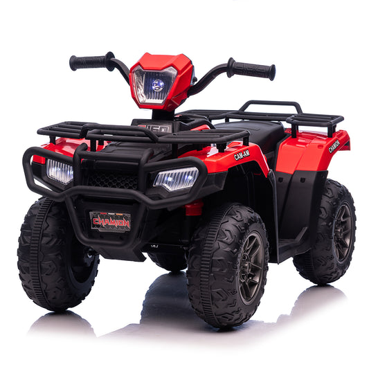 12V Kids Ride on ATV Quad Electric 4-Wheeler Car Toy w/ LED Lights USB/MP3 Music for Girls Boys Red