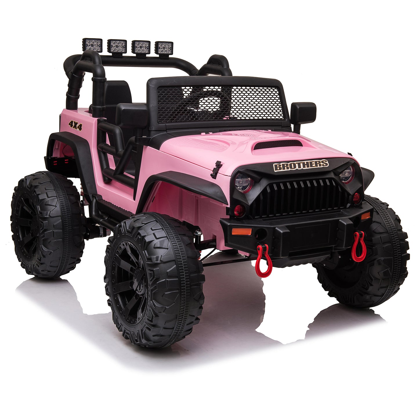 24V Kids Ride On Truck Car with Remote Control & 2 Seater,400W Motor, 9 AH Battery Powered Toy Car with Spring Suspension, 3 Speeds,LED Lights, Bluetooth Music for Girl Boy Pink
