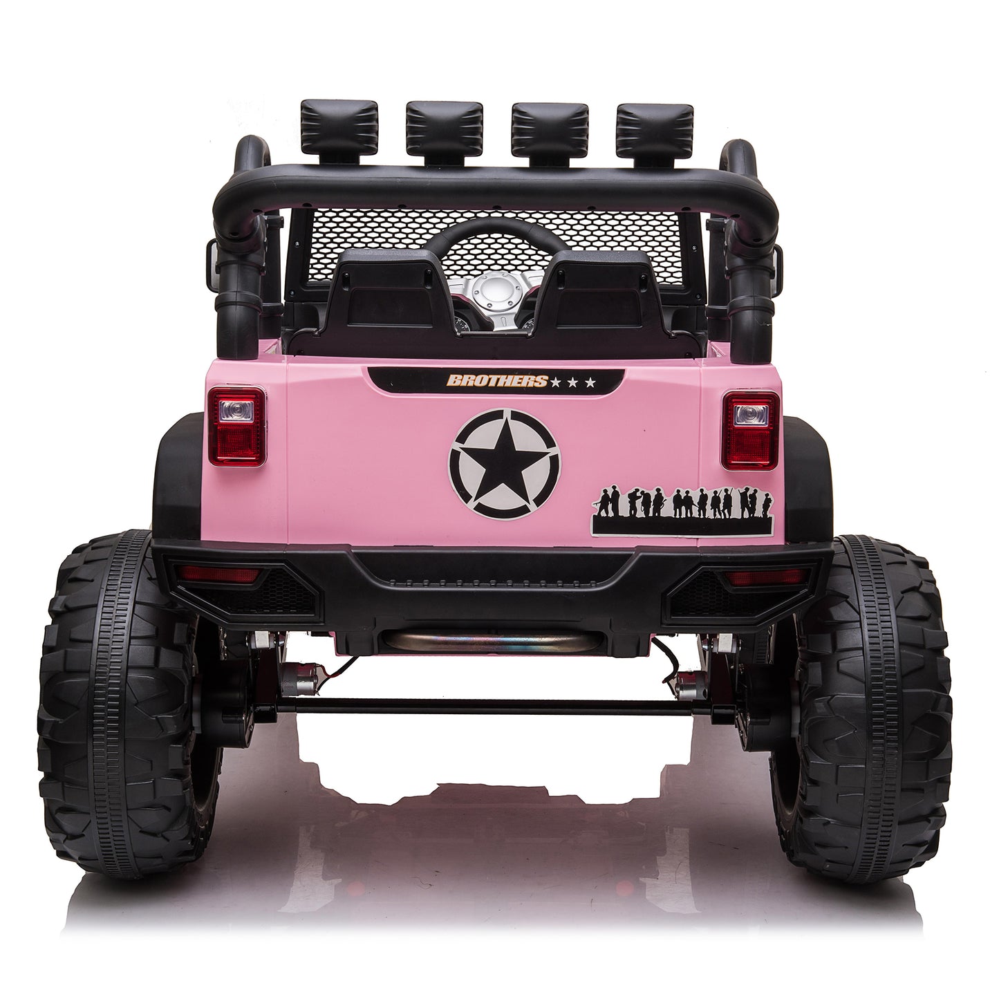 24V Kids Ride On Truck Car with Remote Control & 2 Seater,400W Motor, 9 AH Battery Powered Toy Car with Spring Suspension, 3 Speeds,LED Lights, Bluetooth Music for Girl Boy Pink