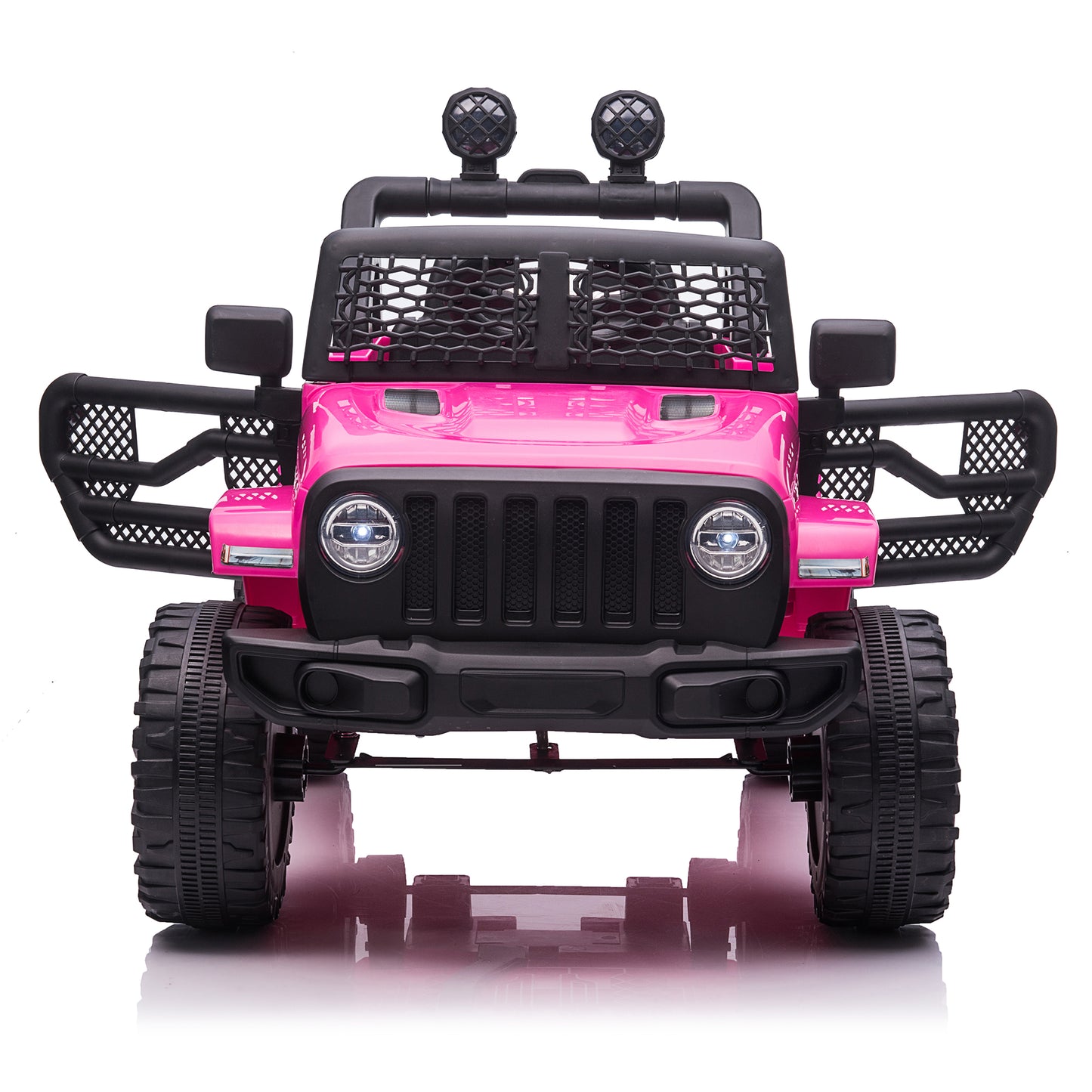 12V Electric Kids Ride On Car Truck with Parent Remote Control,Battery Powered 3 Speeds Ride-on Motorized Cars w/ LED Lights,Spring Suspension for Girl Boy Rose Red