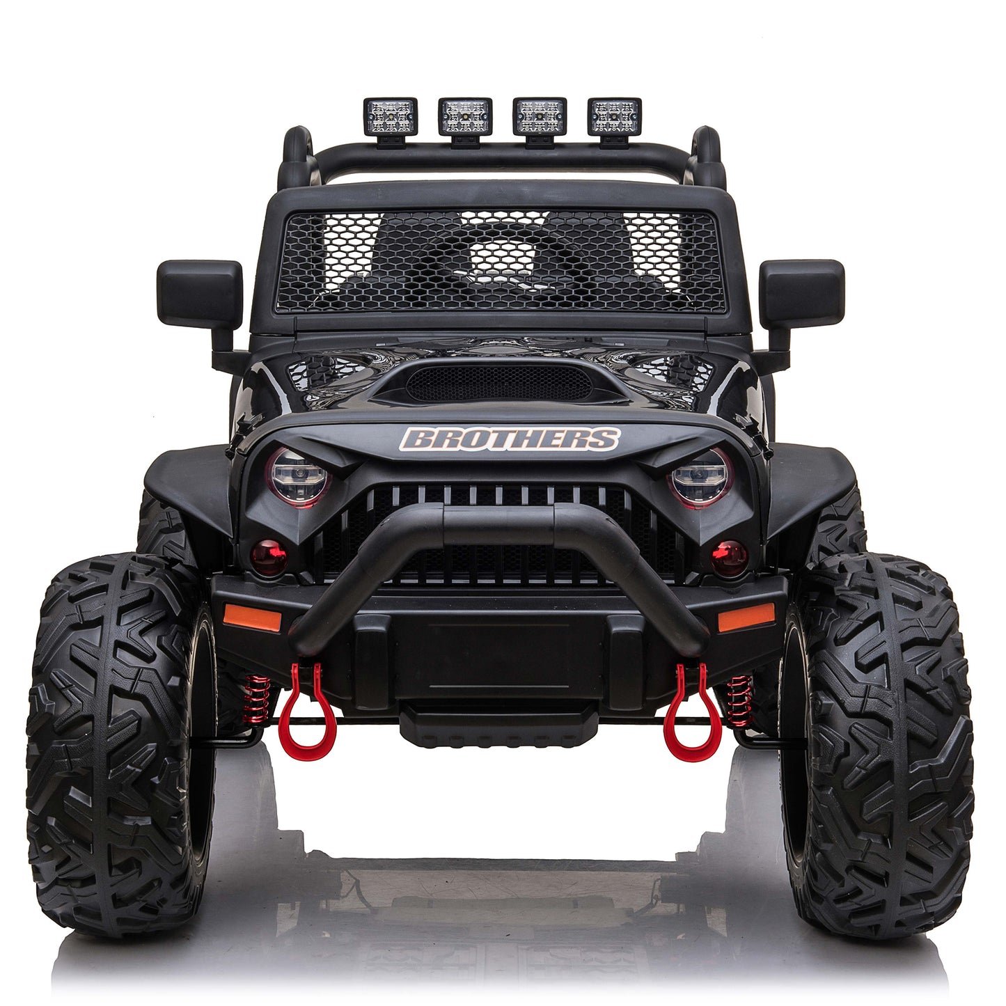 Double Drive 24V Electric Kids Ride On Truck Car Motorized Vehicles w/ 2 Seaters Parent Remote Control, 2*200W Motor 9AH Battery Powered,Spring Suspension for Girl Boy Black
