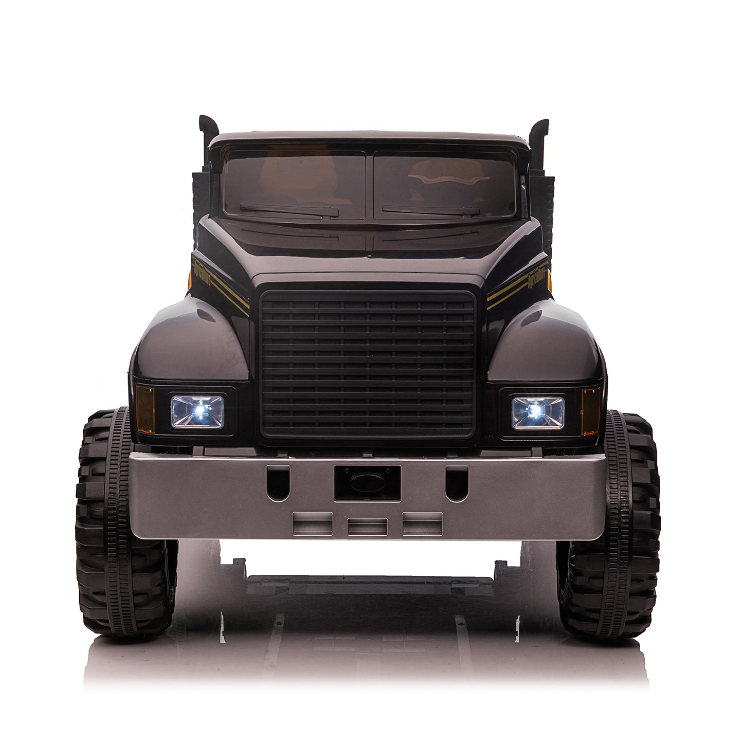 24V Kids Ride On Tractor Car with Remote Control & 2 Seater, 400W Motor, 9 AH Battery Powered Ride On Toy Farm Truck Motorized Vehicle with Dump Bed, 3 Speeds,LED Lights, Bluetooth Music Black