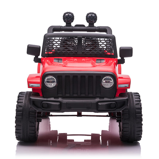 12V Kids Ride On Truck Car with Remote Control, 3 Speeds, Spring Suspension, LED Lights for Boys Girls