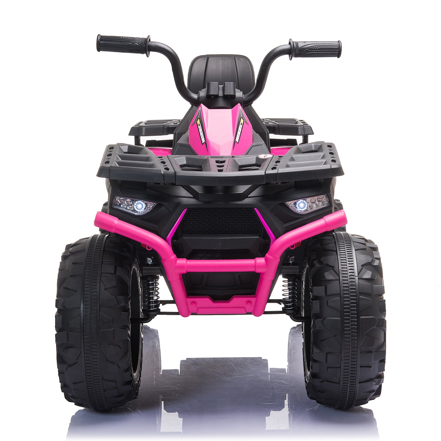 24V Kids Ride On ATV with 2 Seater,2* 200W Motor 9AH Battery Powered Electric Vehicle w/ LED Lights,High & Low Speed,Music,Spring Suspension,Ride on Car 4 Wheeler Quad for Boys & Girls,Rose Red