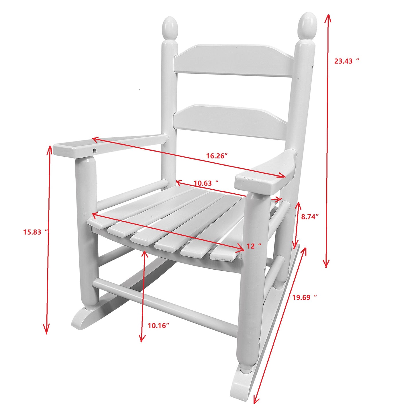 AnrLi Kids Rocking Chair,Classic Wooden Porch Rocker Kid Rocking Chairs for Outdoor Indoor Unisex