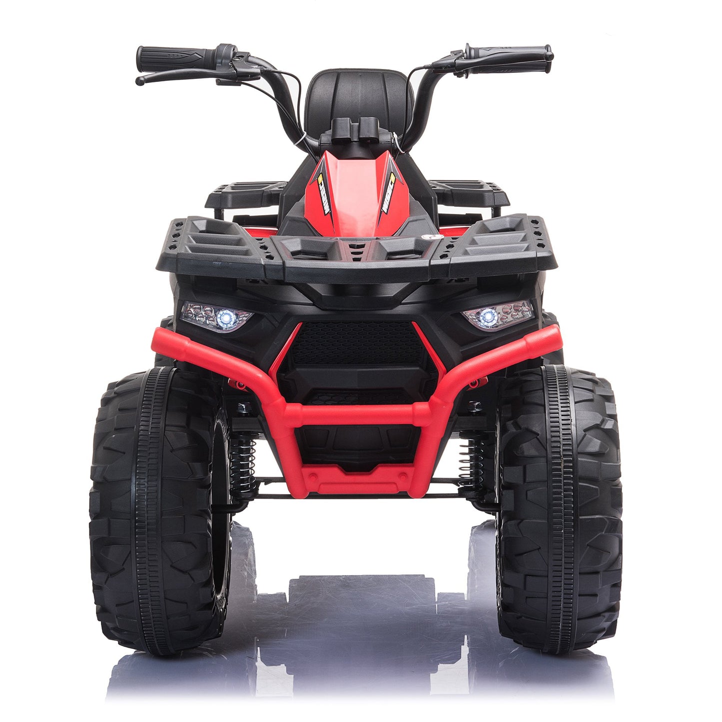 24V Kids Ride-On Electric ATV with 2 Seater,4-Wheeler Quad Car Toy w/ 2* 200W Motor 9AH Battery Powered,4.9Mph Max Speed,LED Lights Spring Suspension for Boys & Girls,Red