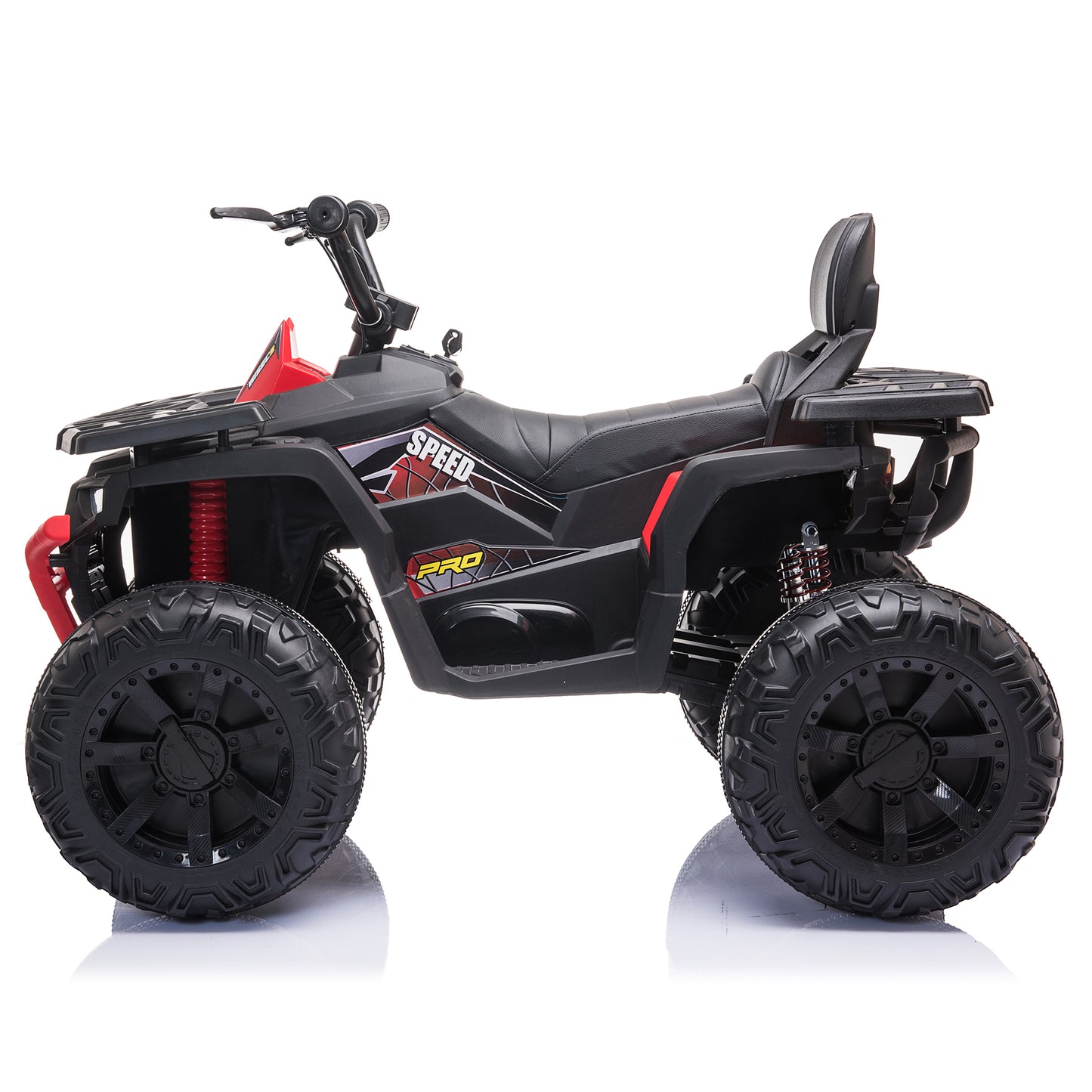24V Kids Ride-On Electric ATV with 2 Seater,4-Wheeler Quad Car Toy w/ 2* 200W Motor 9AH Battery Powered,4.9Mph Max Speed,LED Lights Spring Suspension for Boys & Girls,Red