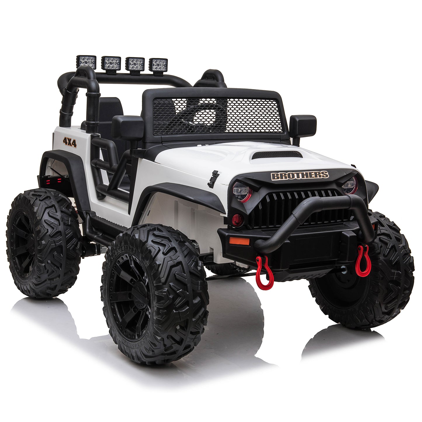 12V Kids Ride On Truck Car with Remote Control & 2 Seater,2* 40W Motor,4.5 AH Battery Powered Toy Car with Spring Suspension,3 Speeds,LED Lights,Bluetooth Music for Girl Boy White