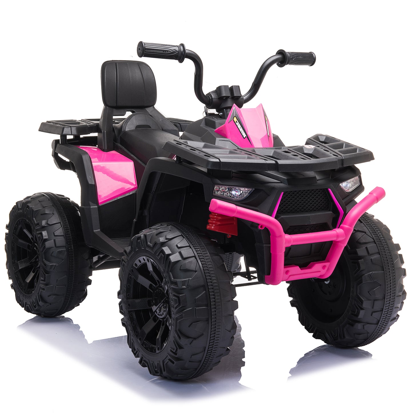 24V Kids Ride On ATV with 2 Seater,2* 200W Motor 9AH Battery Powered Electric Vehicle w/ LED Lights,High & Low Speed,Music,Spring Suspension,Ride on Car 4 Wheeler Quad for Boys & Girls,Rose Red