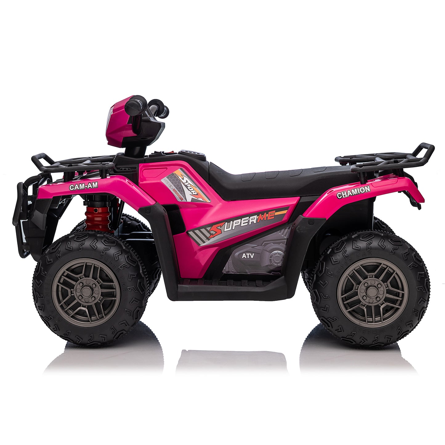 12V Kids 4-Wheeler ATV Quad Ride On Toy Car w/ USB/MP3 Music LED Lights for Girls Boys Rose Pink