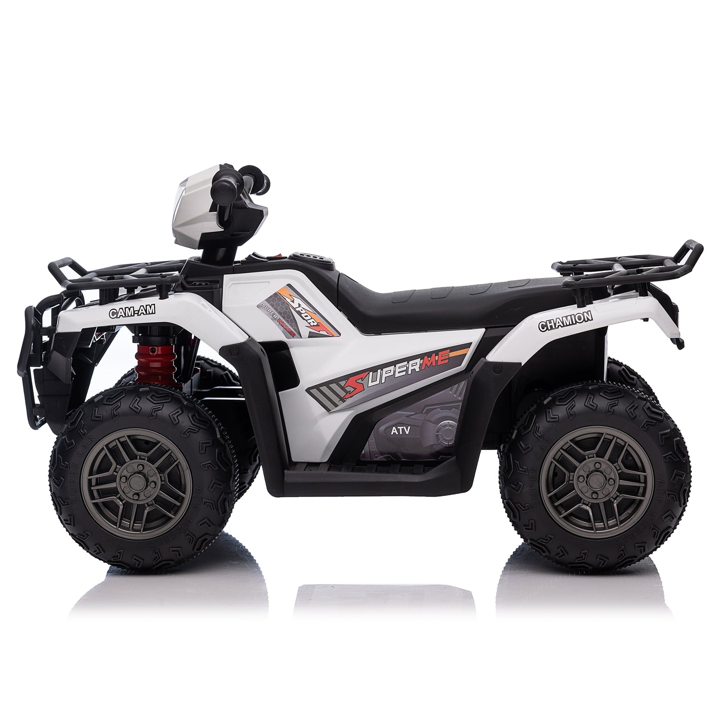12V Kids 4-Wheeler ATV Quad Ride On Toy Car w/ USB/MP3 Music LED Lights for Girls Boys White