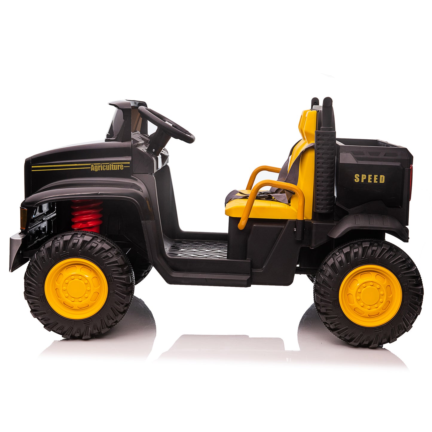 24V Kids Ride On Tractor Car with Remote Control & 2 Seater, 400W Motor, 9 AH Battery Powered Ride On Toy Farm Truck Motorized Vehicle with Dump Bed, 3 Speeds,LED Lights, Bluetooth Music Black