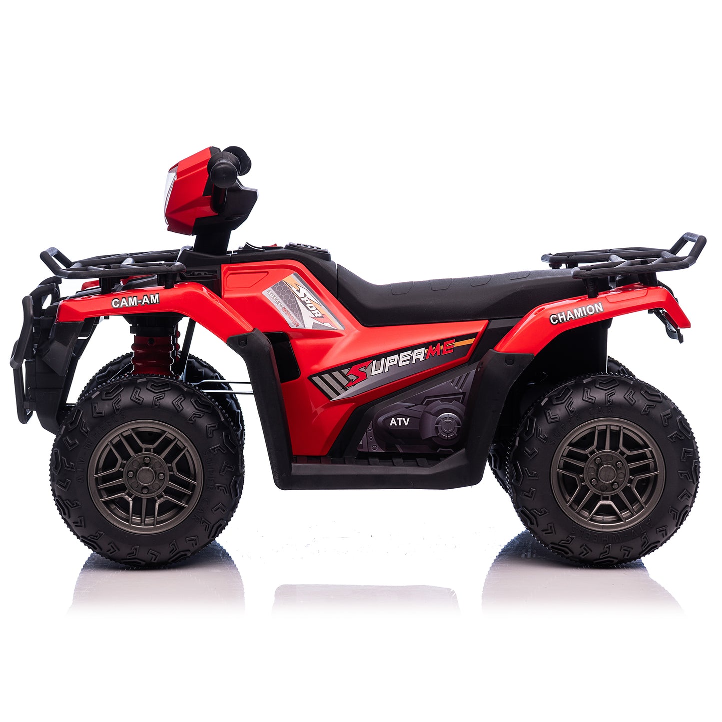 12V Kids 4-Wheeler ATV Quad Ride On Toy Car w/ USB/MP3 Music LED Lights for Girls Boys Red