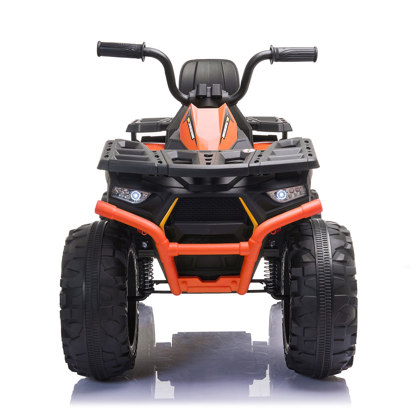24V Kids Ride On ATV with 2 Seater,2* 200W Motor 9AH Battery Powered Electric Vehicle w/ LED Lights,High & Low Speed,Music,Spring Suspension,Ride on Car 4 Wheeler Quad for Boys & Girls,Orange