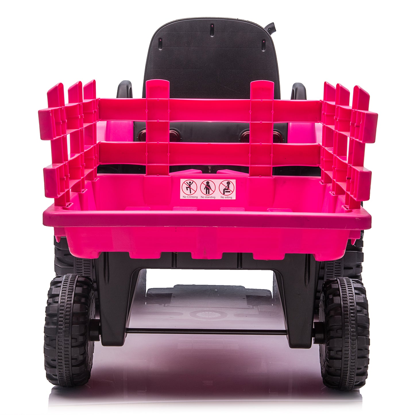 24V Kids Ride on Tractor with Trailer & Remote Control, 400W Strong Engine, 9 AH Battery Powered Ride On Toy, 3 Speeds, LED Lights, MP3/USB Music Rose Pink