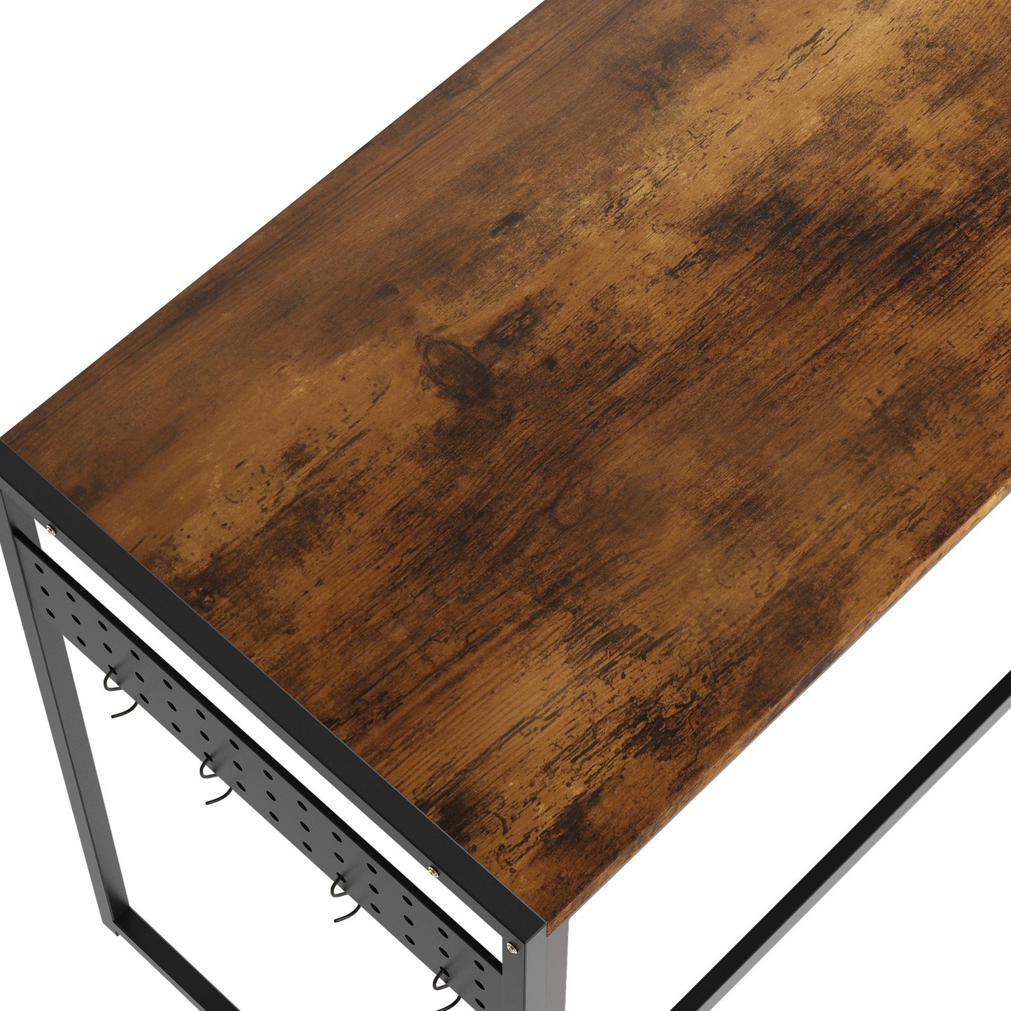 Computer Desk 39inch Study Writing Working Table with Storage Bag and Stable Metal Frame for Home Office Dormitory,Antique Brown