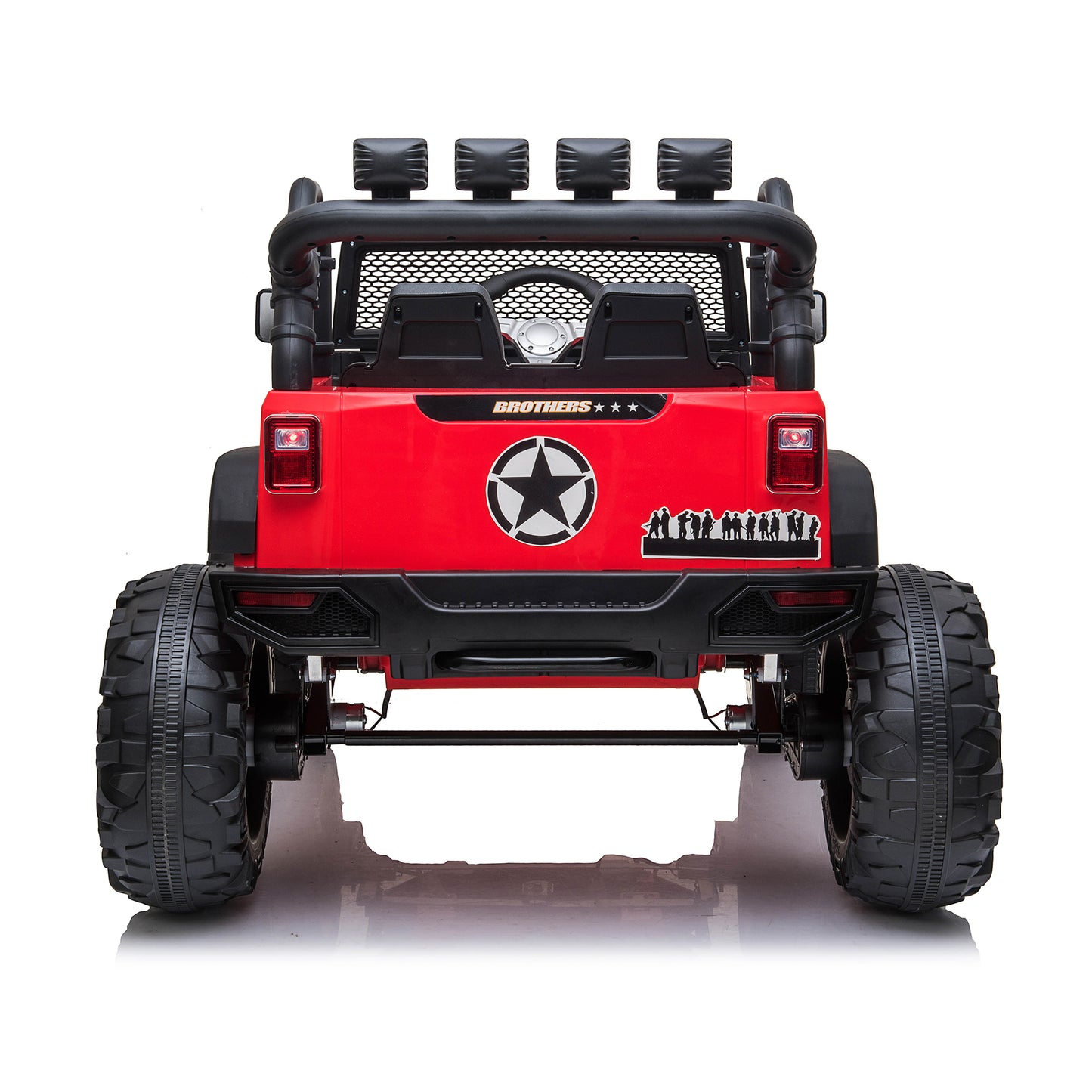 24V Kids Ride On Truck Car with Parent Remote Control & 2 Seater, 2* 200W Motor,9 AH Battery Powered Toy Car with Spring Suspension, 3 Speeds, LED Lights, Bluetooth for Girl Boy Red