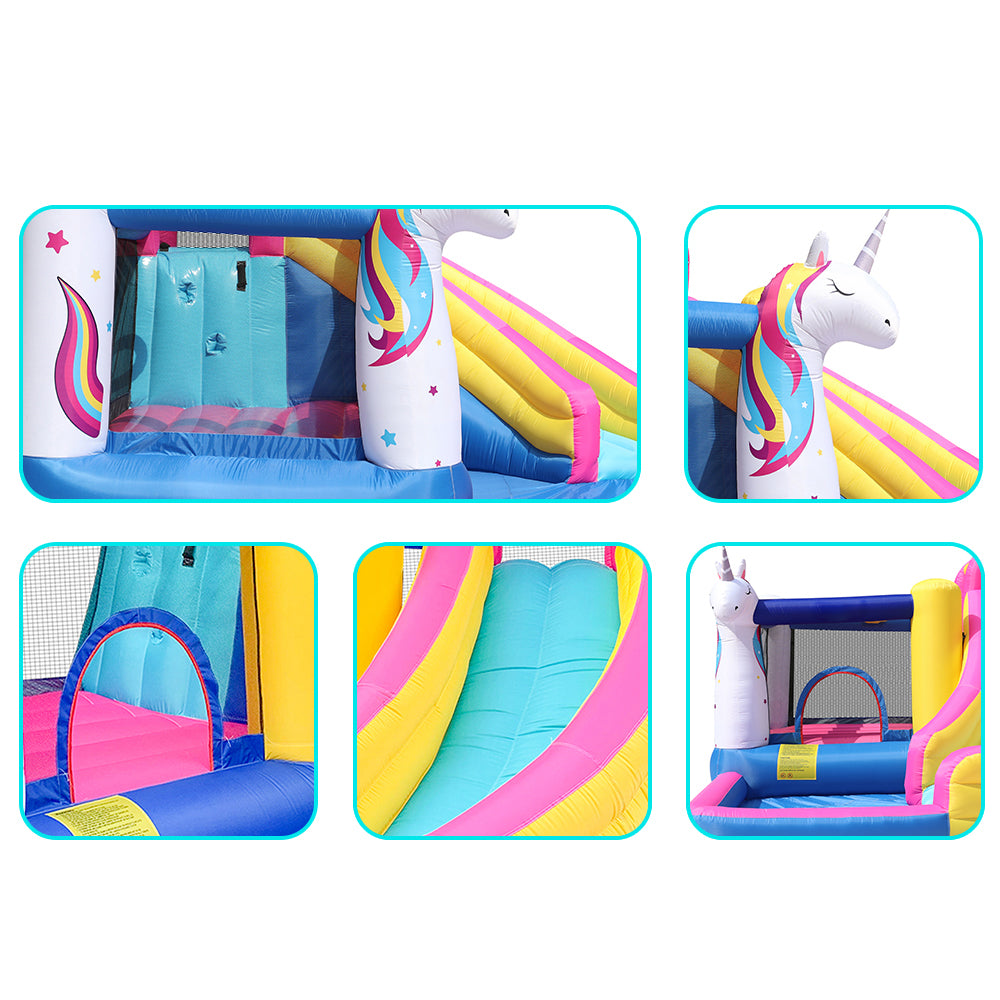 Bounce House,Inflatable Bouncer with Blower,Inflatable Jumping Castle with Slide,420D+840D Oxford Cloth