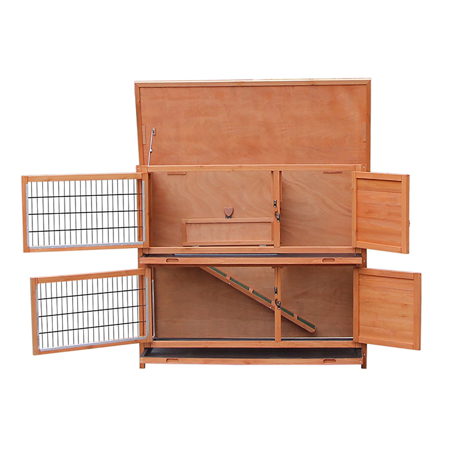AnrLi Wooden Chicken Coop,Outdoor Chicken Coops Rabbit Cage for Small Animals Pet House
