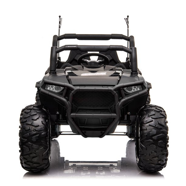 24V Electric UTV Kids Ride on Car w/ 2 Seater Remote Control, 400W Motor, 7AH Battery Powered 4 Wheeler Toy Vehicle, Spring Suspension, 3 Speeds, MP3, Bluetooth for Boys Girls Black