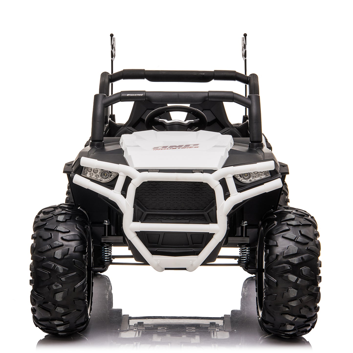 24V Electric UTV Kids Ride on Car w/ 2 Seater Remote Control, 400W Motor, 7AH Battery Powered 4 Wheeler Toy Vehicle, Spring Suspension, 3 Speeds, MP3, Bluetooth for Boys Girls Camo White