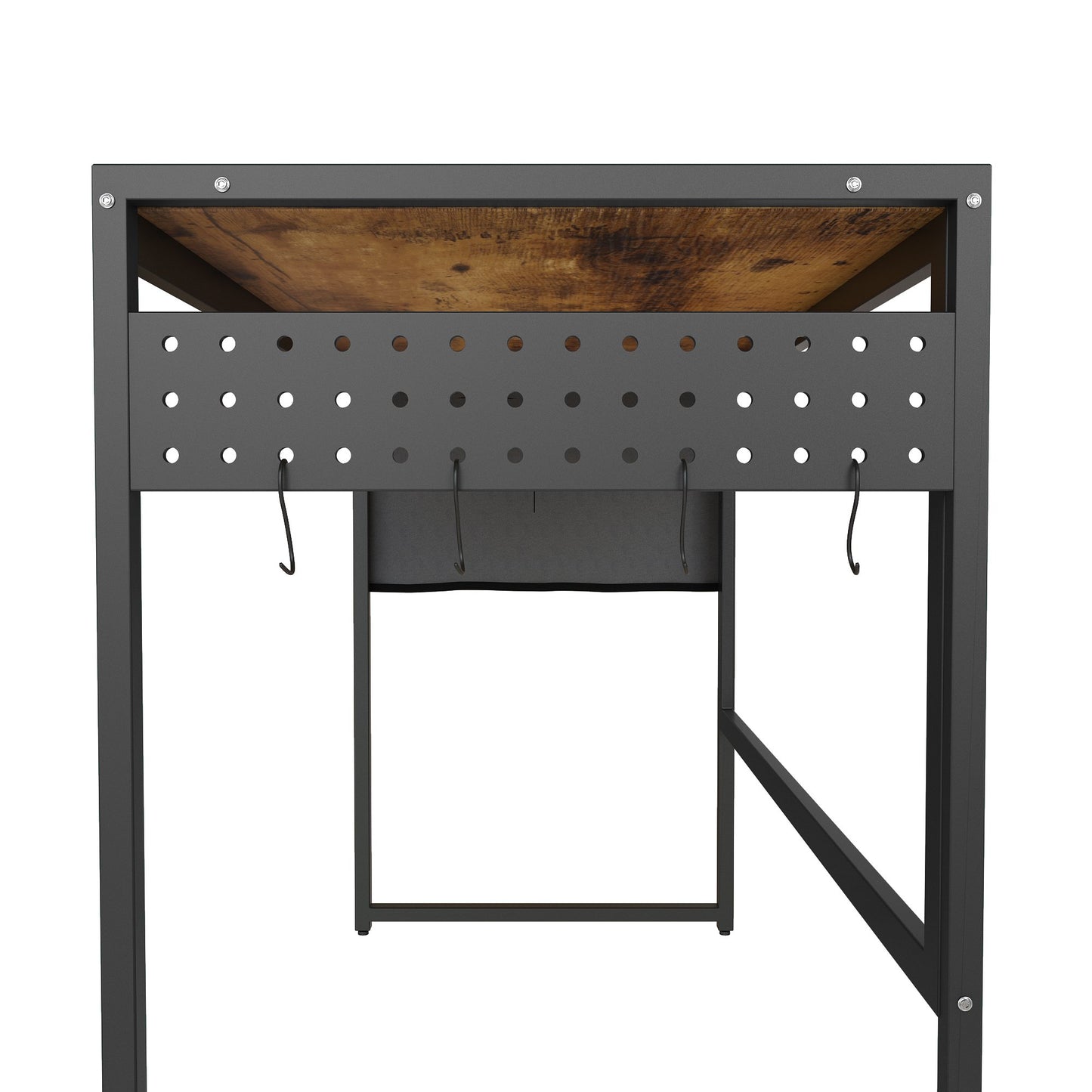 Computer Desk 39inch Study Writing Working Table with Storage Bag and Stable Metal Frame for Home Office Dormitory,Antique Brown