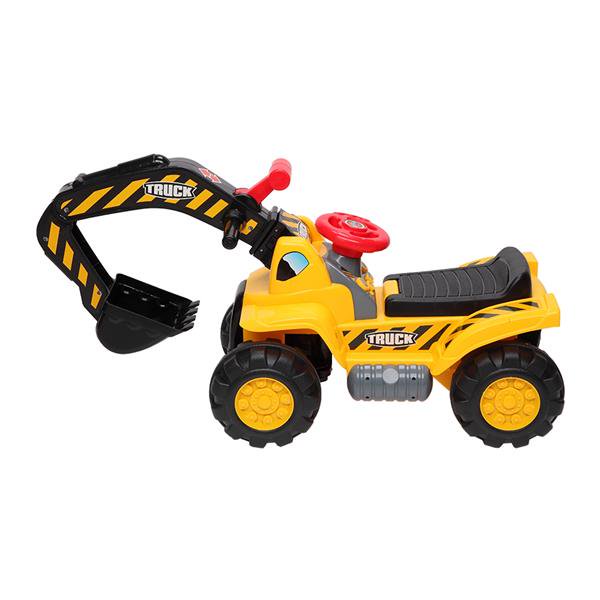 LEADZM Children's Excavator Toy Car Without Power Two Plastic Artificial Stones, A Hat
