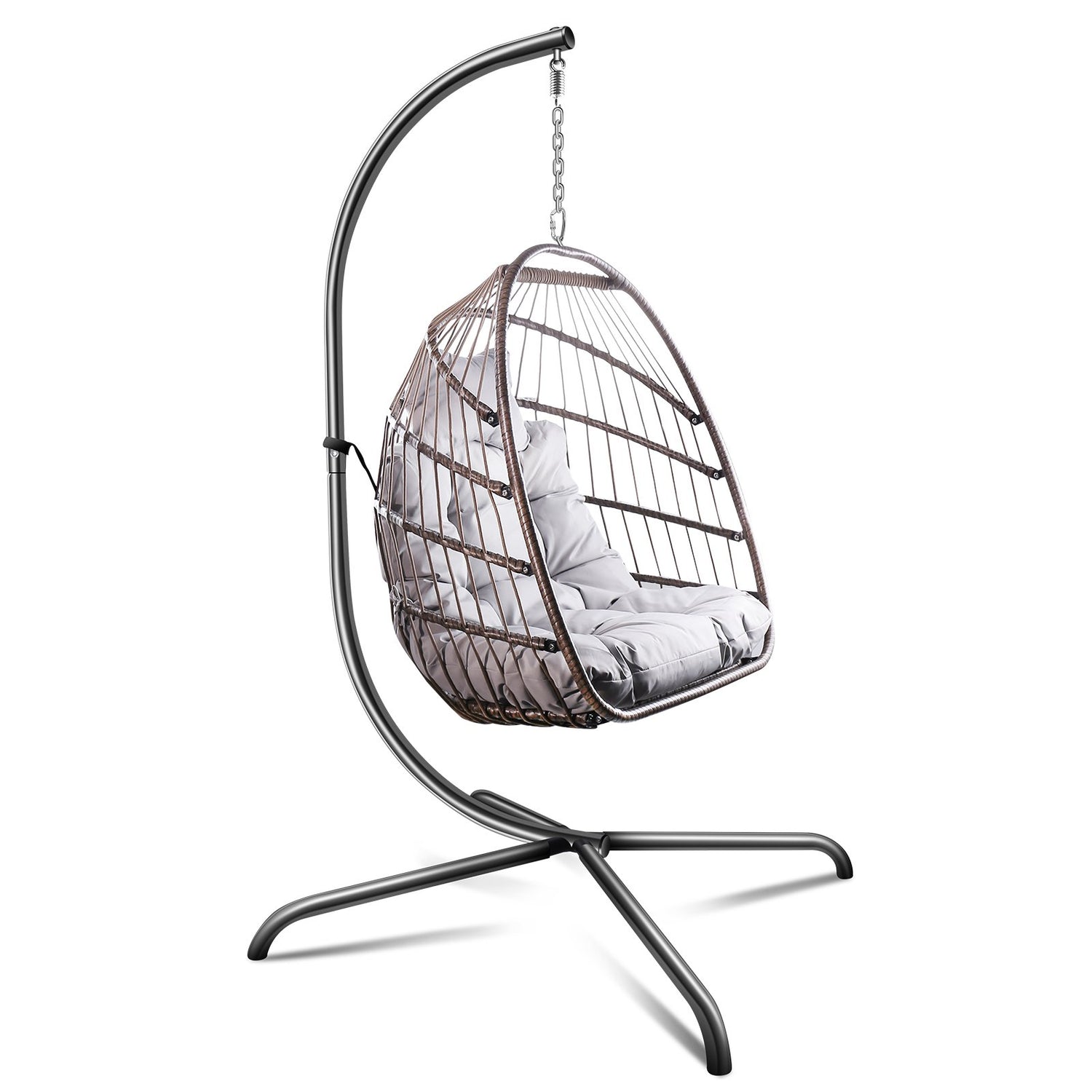 Anrli Patio Wicker Hanging Chair Swing