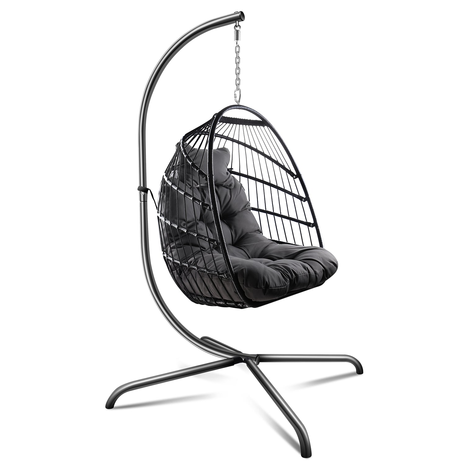 Anrli Foldable Swing Egg Chair with Stand