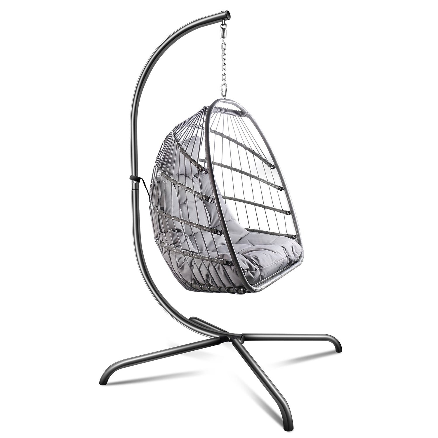 Anrli Patio Wicker Hanging Chair Swing