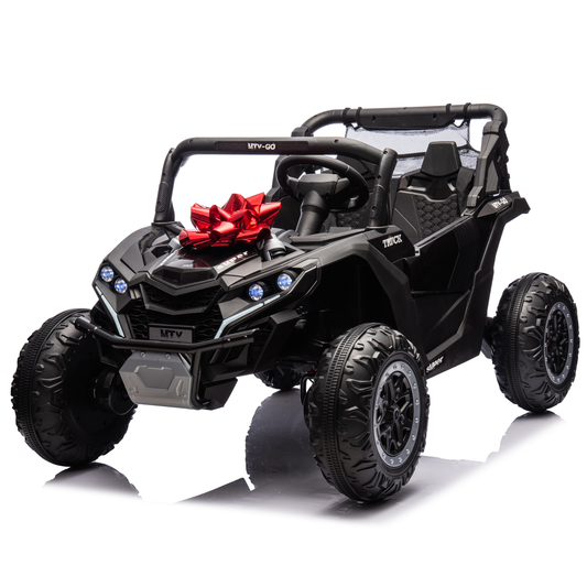 Joyracer 4X4 24 Volt Ride on Toys UTV with 2 Seaters, 4*150W 5MPH Power 4 Wheeler for Kids with Remote Control, Storage, Pull Bow, 3 Speeds, Bluetooth Music