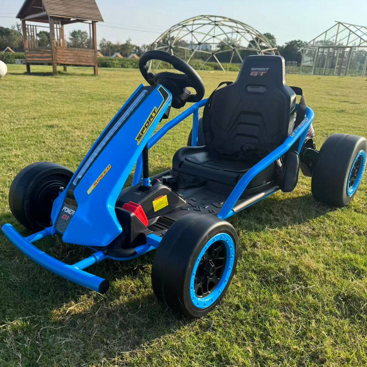 Joyracer 24V Electric Go Kart for Kids Ages 6+, 400W Ride on Toys with Drift Capability, Up to 8 MPH, Rear Suspension, Knee Pad, Bluetooth