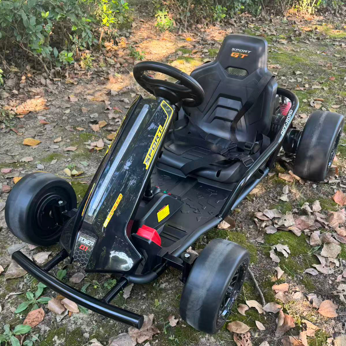 Joyracer 24V Electric Go Kart for Kids Ages 6+, 400W Ride on Toys with Drift Capability, Up to 8 MPH, Rear Suspension, Knee Pad, Bluetooth