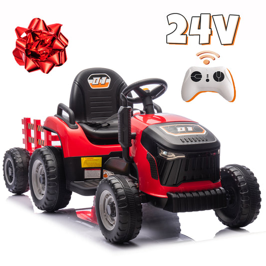 Joyracer 24V Kids Ride on Truck Car w/ Parent Remote Control, Power Car Wheels Toy for Toddlers w/3 Speeds, Music, Red