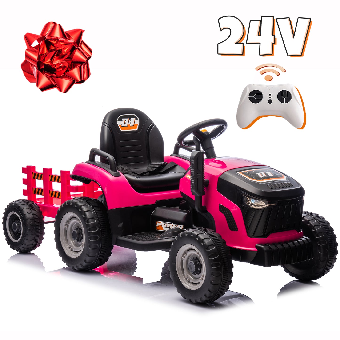 Joyracer 24V Kids Ride on Truck Car w/ Parent Remote Control, Power Car Wheels Toy for Toddlers w/3 Speeds, Music,0728