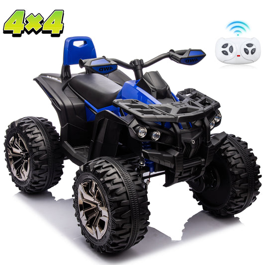 24 Volt ATV for Kids, Joyracer 4 Wheeler for Kids, 4WD Power Car Wheels with 800W Motor, Bluetooth/MP3, Horn, Music, LED for Big Kids Gift, Pink