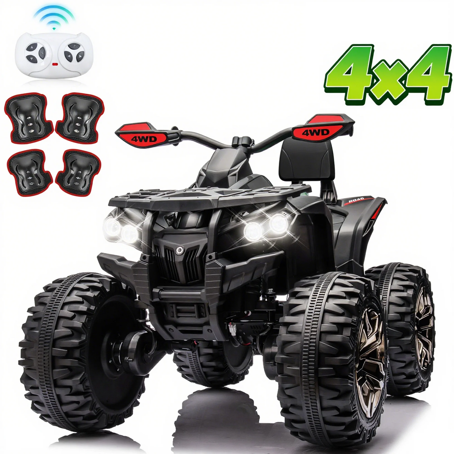 24 Volt ATV for Kids, Joyracer 4 Wheeler for Kids, 4WD Power Car Wheels with 800W Motor, Bluetooth/MP3, Horn, Music, LED for Big Kids Gift, Pink