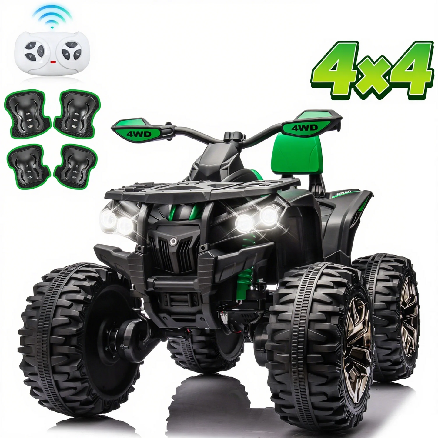 24 Volt ATV for Kids, Joyracer 4 Wheeler for Kids, 4WD Power Car Wheels with 800W Motor, Bluetooth/MP3, Horn, Music, LED for Big Kids Gift, Pink