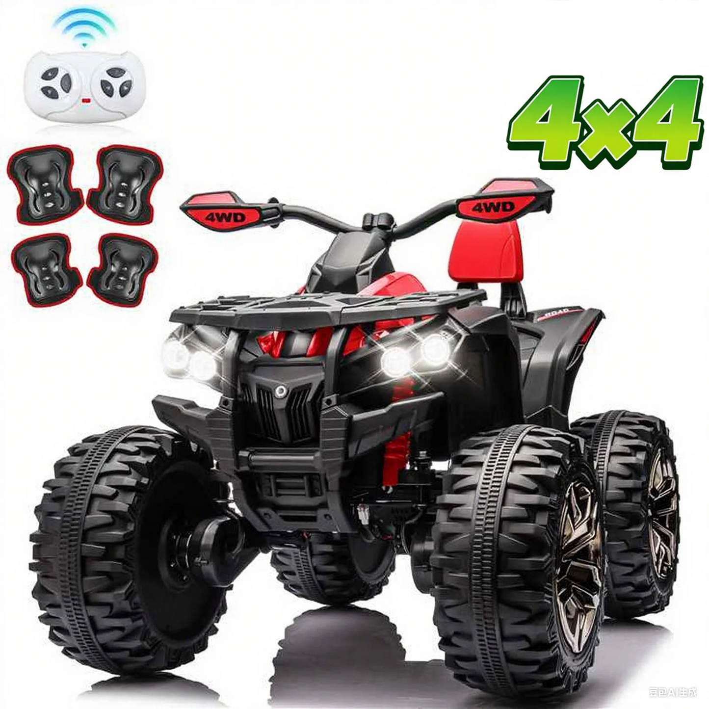 24 Volt ATV for Kids, Joyracer 4 Wheeler for Kids, 4WD Power Car Wheels with 800W Motor, Bluetooth/MP3, Horn, Music, LED for Big Kids Gift, Pink