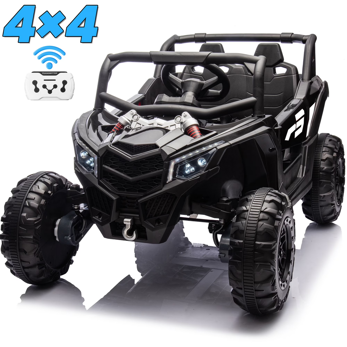 Joyracer 24 Volt Ride on Toys 2 Seater, Power Car wheels UTV with 4*200W Motors, Remote Control, Bluetooth Music,  Spring Suspension, LED Light, 3 Speeds