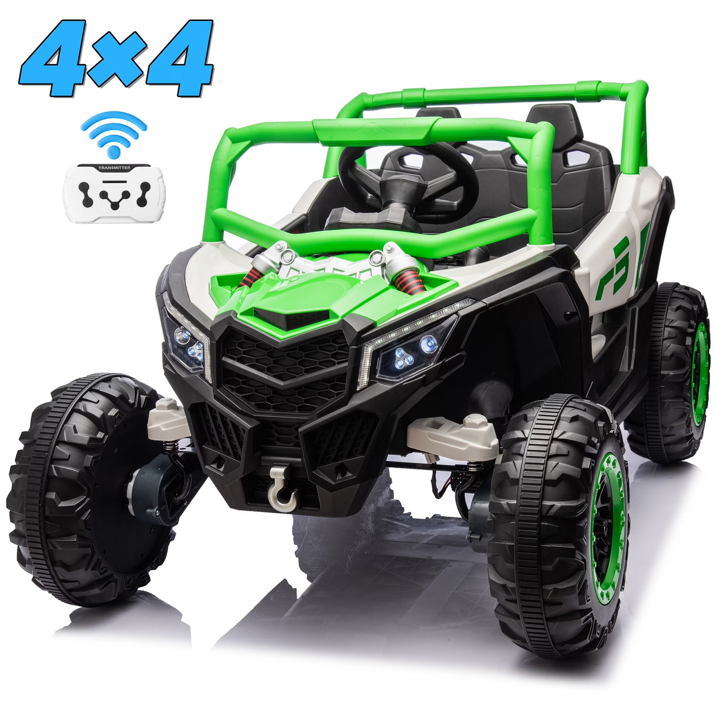 Joyracer 24 Volt Ride on Toys 2 Seater, Power Car wheels UTV with 4*200W Motors, Remote Control, Bluetooth Music,  Spring Suspension, LED Light, 3 Speeds