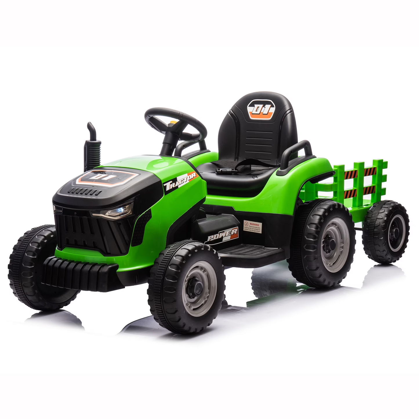 Joyracer 24V Ride on Tractor, 2*200W Motor Kid Electric Power Rides with Remote Control, Power Car Wheels Ride on Toys, LED Lights, Spring Suspension, 3 Speeds, Bluetooth Music-10.15