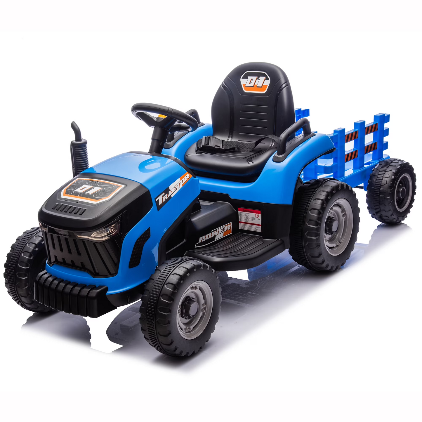 Joyracer 24V Ride on Tractor, 2*200W Motor Kid Electric Power Rides with Remote Control, Power Car Wheels Ride on Toys, LED Lights, Spring Suspension, 3 Speeds, Bluetooth Music-10.15
