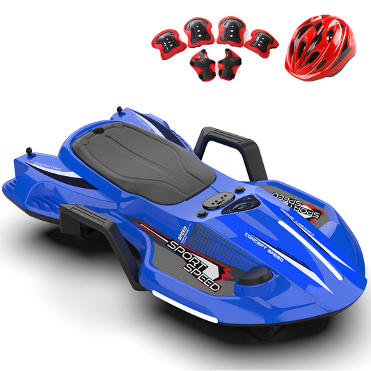 Electric Kids Ride on Toys Car, 200W Hub Motor & 24V Battery, Tail Color Spray, Up to 7MPH, Blue